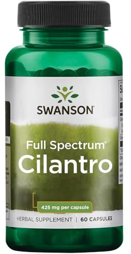 Swanson, Full Spectrum Cilantro, 425mg, de Coriandrum sativum, Alta Dosis, 60 Cápsulas, Probado en Laboratorio, Sin Soja, Sin Gluten, No GMO