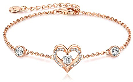 CDE Armband Damen 925 Sterling Silber Herz Rosegold Geschenk