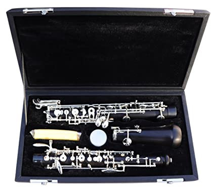 Oboe Knopf Versilberte C-Klappe Oboe Ebenholzkörper Halbautomatische Oboe Mit Musikinstrumenten-Spezialkoffer