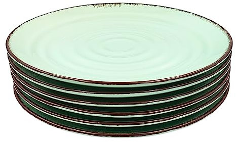 VAJILLA MORDERNA CALIDAD 6 PERSONAS - 6 PLATOS LLANOS 27 CMS (VERDE 6 PLATOS)