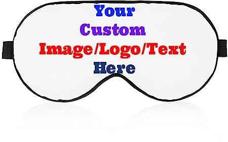 Benutzerdefinierte Augenmaske, personalisiertes Design weiche Augenmaske Augenbinde mit verstellbarem Gurt Fügen Sie Ihr eigenes Bild Text Augenbinde für Schlafen Reisen Arbeit Nickerchen