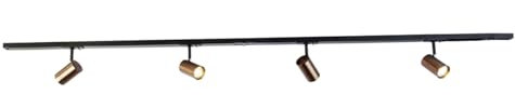 Qazqa jeana - Système sur rail spot luminaire plafond, plafonnier compatible pour led - 4 lumière - L 193 cm - Bronze - Moderne - éclairage intérieur - Salon I Chambre I Cuisine I Salle à manger