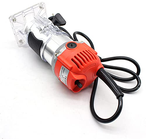 Woodworking Router Hand Trimmer Tool, 6 Variable Speed 800W 220V, for Wood/Laminate Flooring - Electric Palm Laminator Router Edge Joiner 30000r/Min, Aluminum