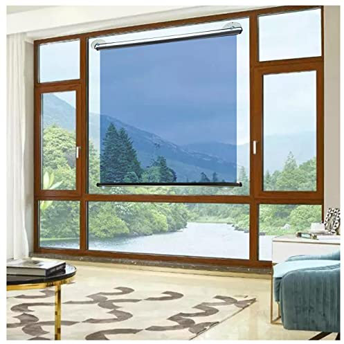 CWCQGH Einseitig durchsichtiges Rollo mit Saugnäpfen, wärmeisoliert, UV-Schutz, Sonnenschutzrollo für Fenster, 33/43/53/63/73/93/103 cm breit (63 x 150 cm/25 x 59 Zoll)