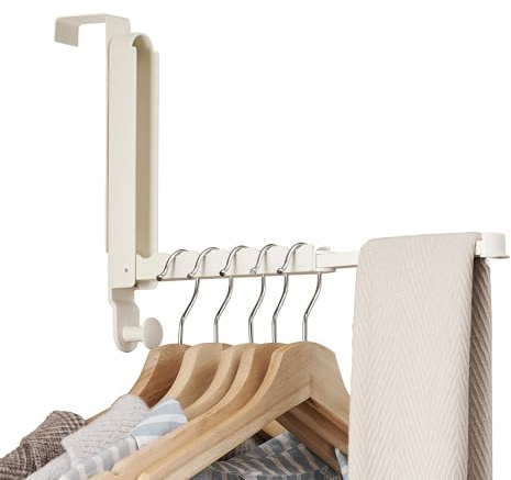 RFOUO Porte-Manteau Pour Porte, Convient Aux Portes D'une Épaisseur Maximale De 45 mm, Crochet De Porte Pliable Et Extensible, Patère Porte, (Lot De 1, Blanc Laiteux)