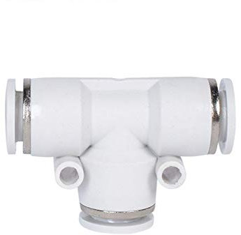10pcs White 3 Way OD Hose Tube Push in Air Gas Fitting Quick Connector Adapters T Shaped Tee Pneumatic Fittings PE 4mm to 16mm for Air Pipe Joint(8mm 6mm 8mm)