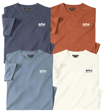 ATLAS FOR MEN - 4er Pack Tee-Shirts Herren - Kurzärmelig - Verfügbar in grossen Grössen von M bis 5XL