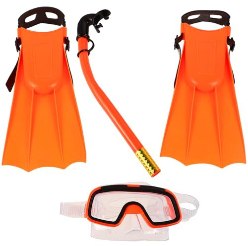 Milisten 1satz Junge Mädchen Zum Schnorcheln Teiliges Set Mit Schwimmbrille Flossen Und Schnorchel Hochwertige Tragbare Tauchausrüstung Für Junge Abenteurer