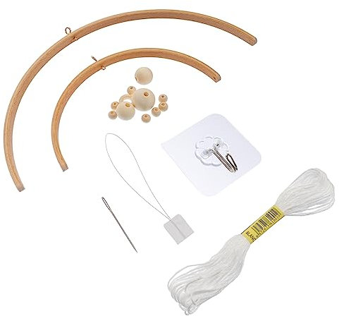 BESTonZON Windspiele Mit Materialien Runde Windspiele Für Diy-herstellung Dekoration Für Schlafzimmer Und Wohnzimmer Aus Holz Und Einfache Installation
