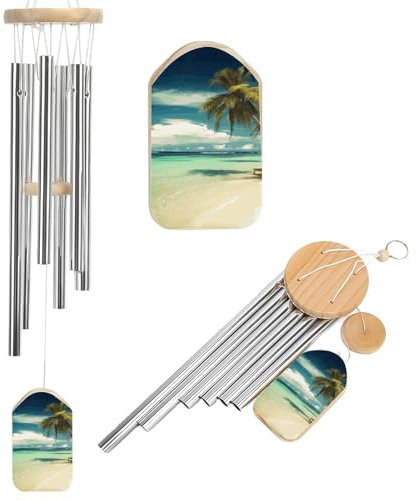 Windspiel für tropische Feiertage, einzigartige Aluminiumröhren, Gedenk-Windglocke, groß, tiefer Ton, Windspiel für Terrasse, Garten, Dekoration, Geschenk für Mutter, Frauen, Nachbarn