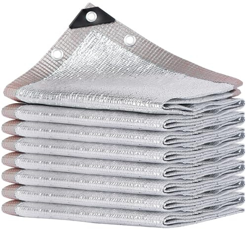 Filet D'ombrage en Aluminium 99% Toile Ombrage Exterieur Voile D'ombrage avec Œillets Pergola Couvre Protection UV Réfléchissant Rafraîchissant Tissu D'ombre pour Jardin Patio Lawn((3x6) m)