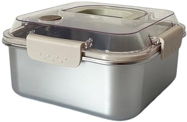 IOIUSKKU Contenedores de acero inoxidable con tapas, fiambrera aislante grande para adultos, contenedores de almacenamiento de alimentos de acero inoxidable, 2300ml