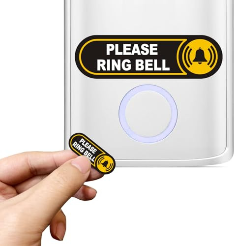 4 Sizes Tiny Please Ring Bell Sticker,Small Ring Bell Sign for Doorbell,0.6in,Black