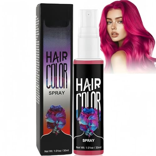 30ml Temporary Hair Colour Spray,Unisex Hair Colour Spray,Temporary Coloured Hair Spr/ay,Washable One Time Temp/orary Ha/ir Colo/ur Spr/ay,Instant H/air D/ye,Semi Permanent Hai/r Dye S/pray(Pink)