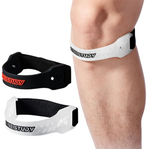 KIRZAX 2 pezzi di ginocchiere per tendine rotuleo, ginocchiere regolabili per uomini e donne, ginocchiere per tendine rotuleo per calcio, basket, corsa, tennis, tendinite, pallavolo e squat