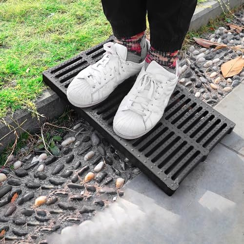 Heavy Duty Drain Grate Cover for Outdoor Garage & Patio - Durable Plastic Drainage Strainers 60x40cm Gutter Grate for Effective Water Management
