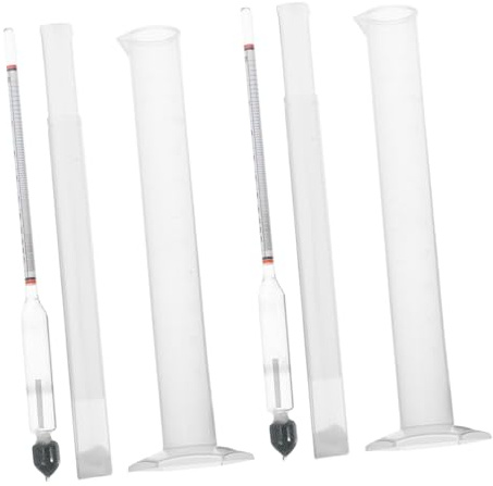 VALICLUD Alcolometro Idrometro per Vinificazione a Tripla Scala in Vetro, Kit Portatile per Analisi Alcolica di Liquori e Vini, Forniture per Principianti Cilindro Graduato 100ml, 2 Set