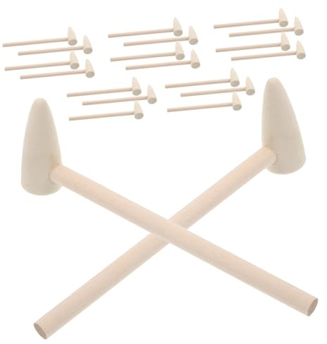 FUNOMOCYA 20 Pcs Mini Wooden Hammer for Small Mallets for Motor Skill Development Hand-eye Coordination Group DIY Pounding Blocks for Boys
