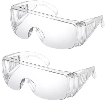 Yuannee Lunette De Protection Travail,2 PCS Lunettes de Protection de Laboratoire Anti-Buée et Anti-Rayures pour Travail Bricolage Ski Tir et Extérieur Lunettes de Sécurité Transparentes