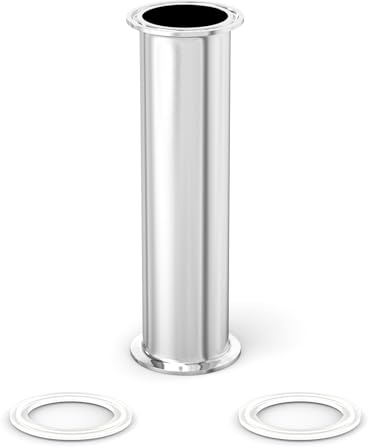 ERGAOBOY 1Pcs SS304 2 Inch 64mm Flange x 8 Inch Length Spool Tube | Includes sealing washers, seamless straight round tubing, ferrule flange ends, for sanitary pipe lines