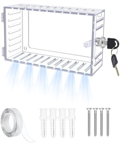 QUTHZZHY 2PCS Termostato Trasparente Lock Box 18.3 * 11.7cm Scatola di Blocco Termostato con Chiave Coperchio Protezione Adatta per la Maggior Parte dei Termostati Sul Mercato
