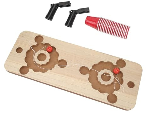 Zerodis Tavolo Sportivo per il Tempo Libero con Scacchi, Tavola in Legno di Pino con 20 Tazze, Divertente Gioco di società per Adulti, Ideale per Compleanni e Riunioni, Gioco di Birra e pong.