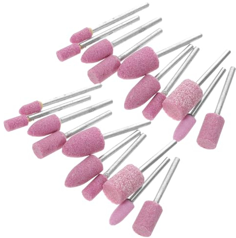 FIXOSHEE 20 piezas Brocas de Piedra Abrasiva para Taladro y Herramienta Rotativa Profesional de Puntas de Pulido y Desbaste Accesorios Duraderos para Amoladora y Grabado para Jade