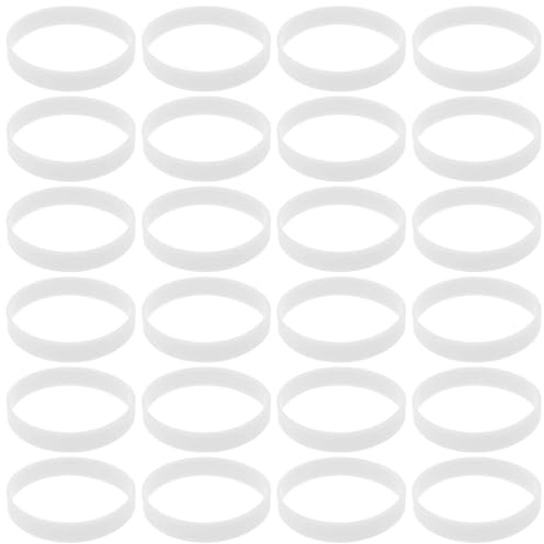 Hohopeti Braccialetti Luminosi Fosforescenti in Silicone Bianco 100 Pezzi Braccialetto per Feste Accessori Leggeri e Flessibili per Corsa Notturna e Eventi
