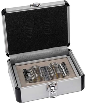 Ensemble de lentilles d'essai optiques avec monture métallique pour une optométrie de précision, étui en aluminium durable inclus pour un usage professionnel