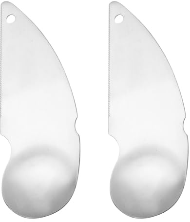 NUSITOU Peladores de Aguacate y Kiwi de Acero Inoxidable, 2 Piezas Diseño Compacto para Pelar y Cortar Fruta Fácilmente en Cocina
