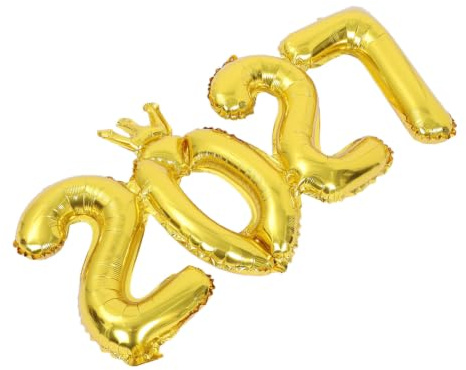 IDEANATEGRATE Guld Foliebalon Jumbo Nyårsfest Dekoration Avancerad Aluminiumfilm Lätt Uppblåsbar för Nedräkning Examensfest och Fotobås