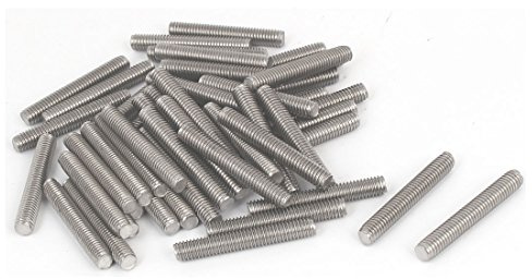 sourcing map 50 Stück Gewindestangen M6x40mm Edelstahl 304 Gewindestift Metrischem Vollgewinde Bar Gewindestäbe für Befestigung CNC-Werkzeugmaschinen 3D-Drucker Industrie Geräte