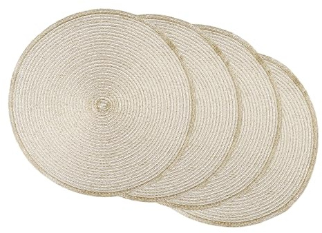 DII CAMZ37627 Rotonda tovaglietta in Tessuto (Set da 4), Oro