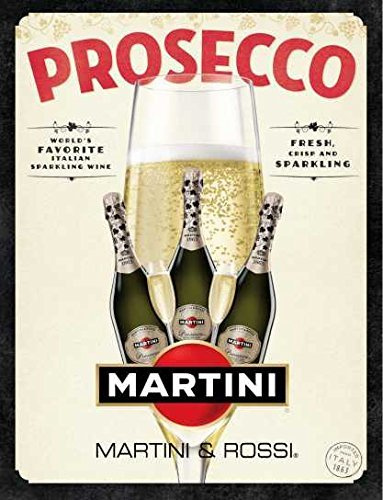 Martini and rossi prosecco world's favorite italian wine shabby chic vintage style signs picture metal wall plaque sign (280mm x 200mm)