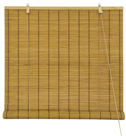 Victoria M. Klemmfix Tenda a Rullo in Bambù per Interni, Montabile senza Fori, Protezione Solare per Porte e Finestre, 120 x 220 cm, Colore Marrone