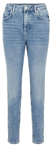 PIECES Pcleah Mom HW Ank Lb110-ba/noos, Jeans Slim Donna, Blu (Light Blue Denim), W27 (Taglia Produttore: Small)