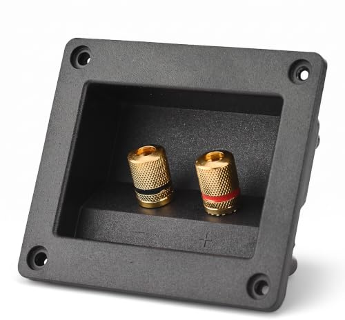 Topiky Scatola morsettiera altoparlante, componenti acustici per cassa HiFi Speaker 2 Terminale di rilegatura in rame Scatola cavi connettore Scatola Shell per fai-da-te