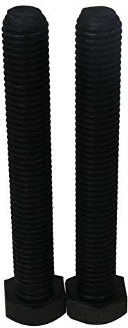 MroMax M14 x 100 mm Sechskantschrauben aus Karbonstahl, rostfrei, metrisches Vollgewinde, Ersatzschraube, schwarz, 2 Stück