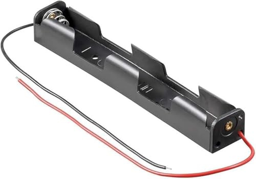 CABLEPELADO Flat Battery Holder | AA Battery Holder | Includes 200mm Cable | Total Voltage: 3V (1.5V Per Battery) | Suitable for 2 LR6 AA Batteries (FR6, HR6, LR6)