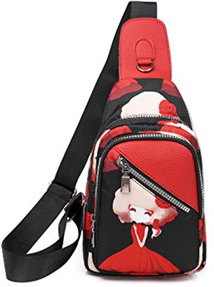 FANDARE Mujer Bolsa de Pecho Moda Bolsos Cruzados Niña Bandoleras Cruzada Deporte Ligero Mochila Viaje Ciclismo Intemperie Sling Bag Paño de Oxford Duradero Niñita