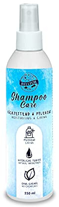 Bellfor Hundeshampoo Care - 250 ml Rückfettendes Hundeshampoo mit Olivenöl, Kokosöl, Arganöl. Intensive Feuchtigkeitspflege für das Fell. Chemiefreies Sensitiv-Shampoo für Hunde mit empfindlicher Haut