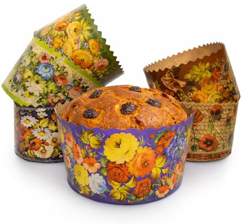 15 oz Easter Bread Baking Paper Molds | 12 Pack | Easter Bread Paper Kulich Paska Pascha Panettone Paper Mold Kulich Molds W 5.1 x H 3.35 in