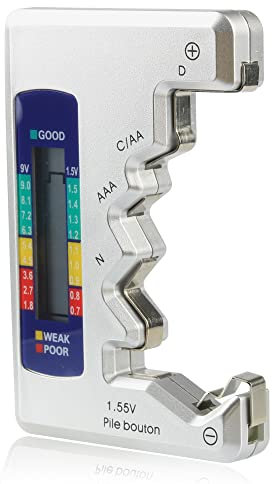 Mesee Universal Battery Tester with LCD Display, Multi Purpose Digital Battery Capacity Level Detector Voltage Checker Tool for D, C, AA, AAA, 9V Batteries,1.55V Button Cell