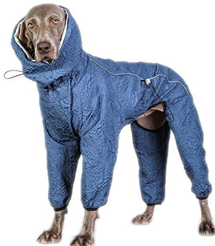 DHGTEP Hundemantel Mit 4 Beinen, Hoher Kragen Winter Dicke Warme Hundeschlafanzüge Mantel Fleece-Pullover Einstellbare Haustier Welpen Overalls Für Kleine Mittlere Große Hunde