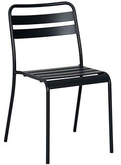 METRO Professional Gartenstuhl, Stahl, 46 x 53 x 80 cm, Stapelbar, Wetterfest, 150 kg Tragkraft, Dunkelgrau