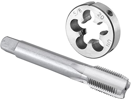 Burkit 5/8 Zoll-20 UN-Gewindebohrer und Schneideisen Set, 5/8 x 20 UN-Maschinengewindebohrer und runde Schneideisen rechts