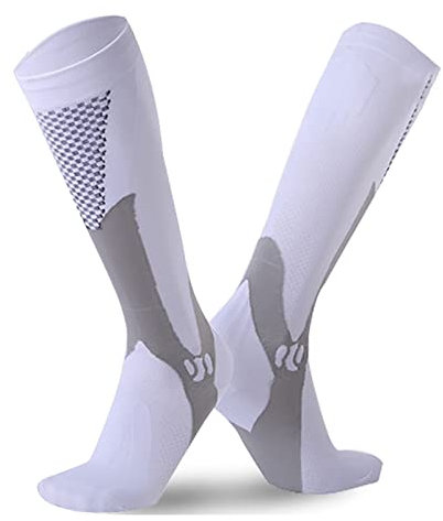 BeiLiHe Fechtsocken für Kinder Erwachsene, professionelle Sport-Fecht-Baumwollsocken, elastische, rutschfeste Kompressionsstrümpfe, Fechtausrüstung (Color : White, Size : S)