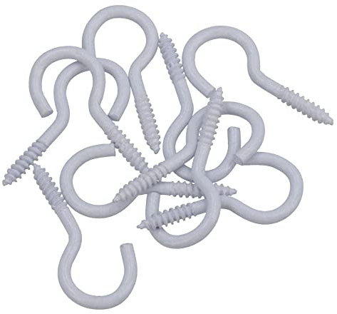 Schraubhaken, Kleiderbügel, Kunststoff-Finish, 14 mm Durchmesser, 40 mm Länge, 10 Stück