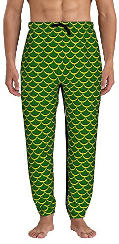 Generic Jogger Pants Herren Baseball Jogger Sweatpants Kordelzug Sporthose Banana Print Casual Workout Hose mit Tasche, Meerjungfrau Fischwaage, 27-32