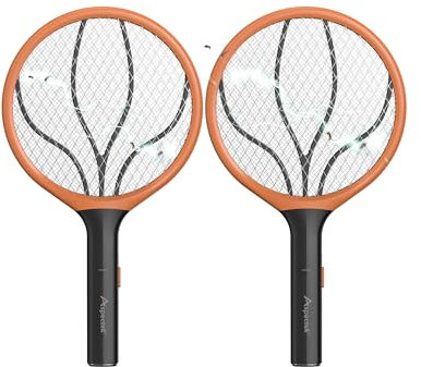 ASPECTEK 2 Pack Raquetta Elettrica per Zanzare, 3000V, Rete Elettrica per Interni ed Esterni, Uccisore Portatile di Zanzare, Zappatrice a Batteria (2xAA Non Incluse)